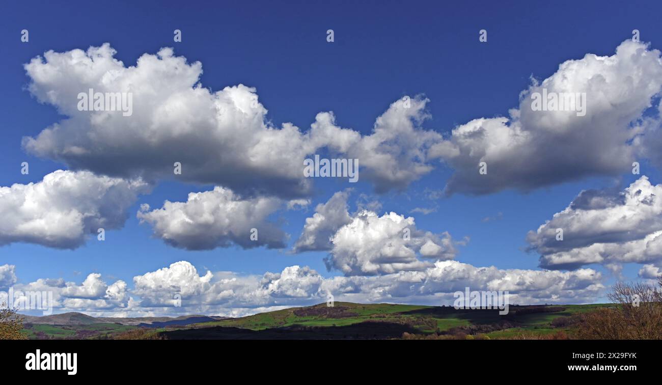 Cumulus cloudscape. Benson Knott. Kendal, Cumbria, England, United Kingdom, Europe. Stock Photo