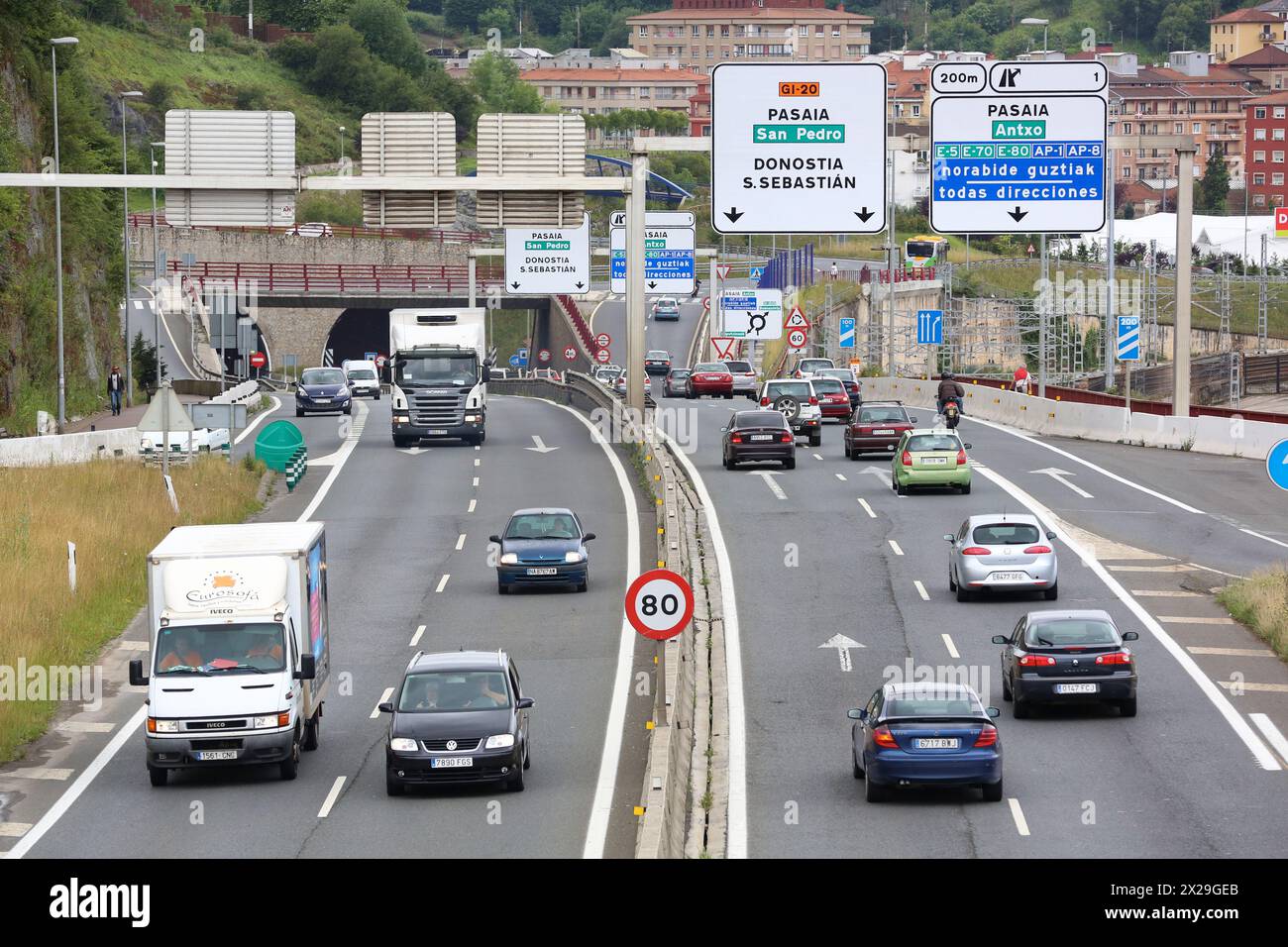 Road signs basque country spain hi-res stock photography and images - Alamy