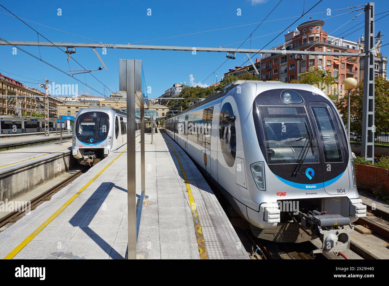 Trains. Commuter Train Station. Euskotren. Easo Square. Donostia. San Sebastian. Basque Country
