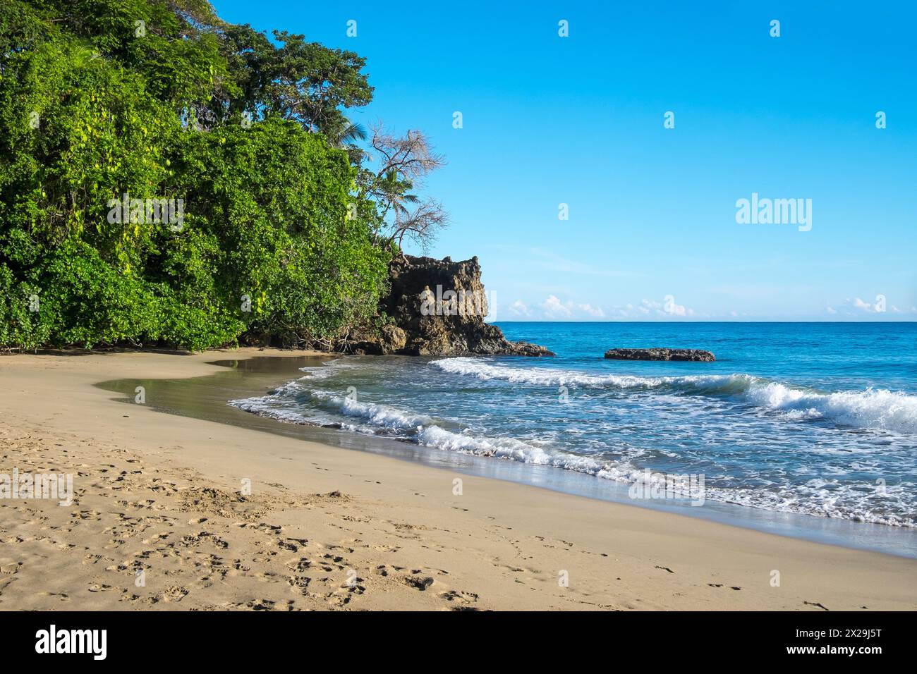 Beach on the coast of Puerto Viejo de Talamanca in Costa Rica Stock Photo