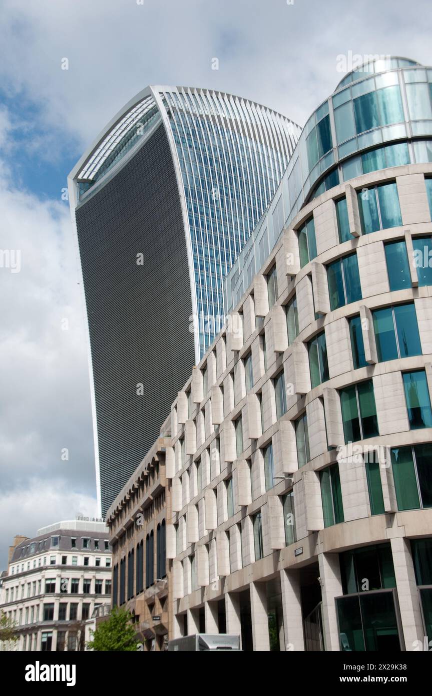 Old and Modern Architecture - and the Walkie-Talkie; City of London, London, UK Stock Photo