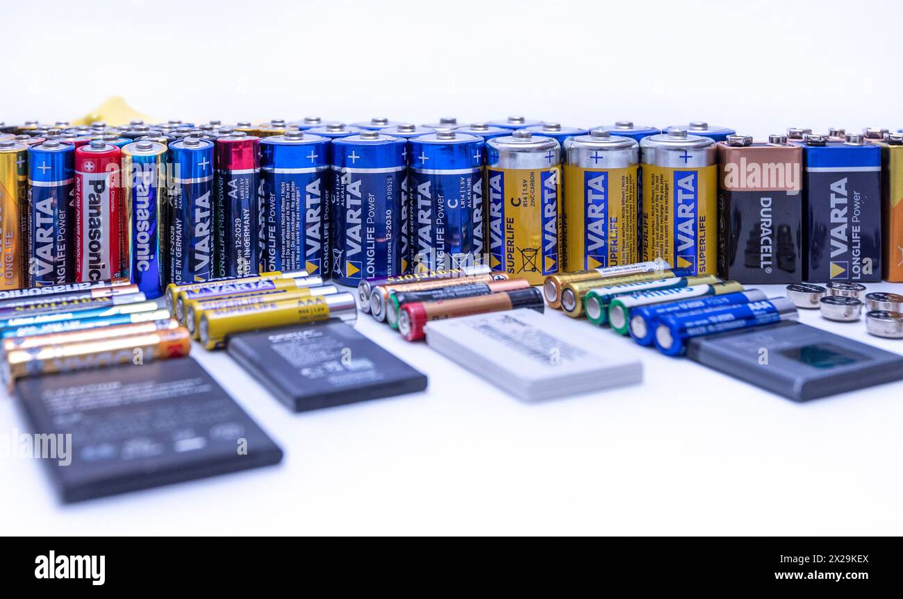 Dead batteries, Low battery, sorting, recycling of batteries. (CTK Photo/Marketa Hofmanova) Stock Photo