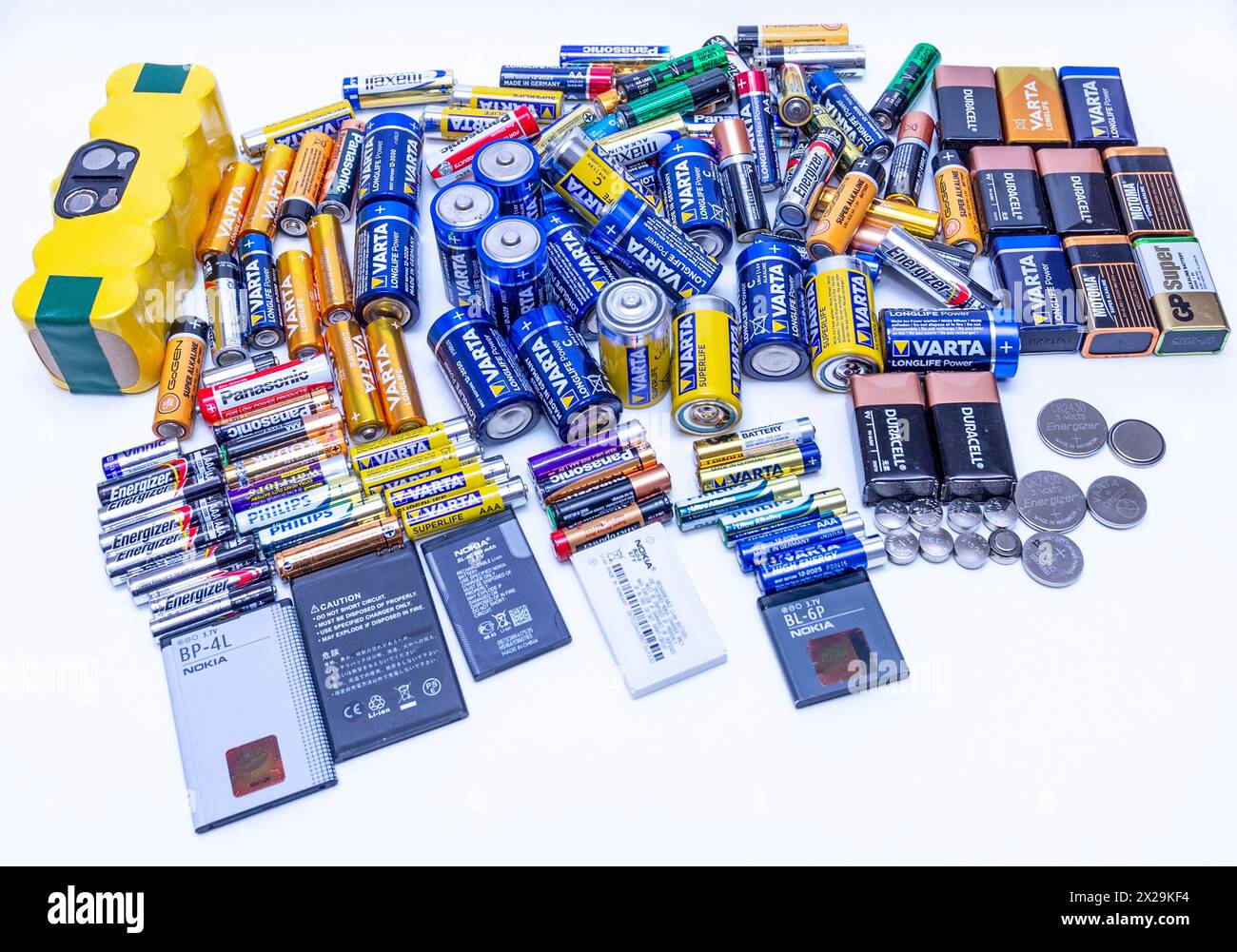 Dead batteries, Low battery, sorting, recycling of batteries. (CTK Photo/Marketa Hofmanova) Stock Photo