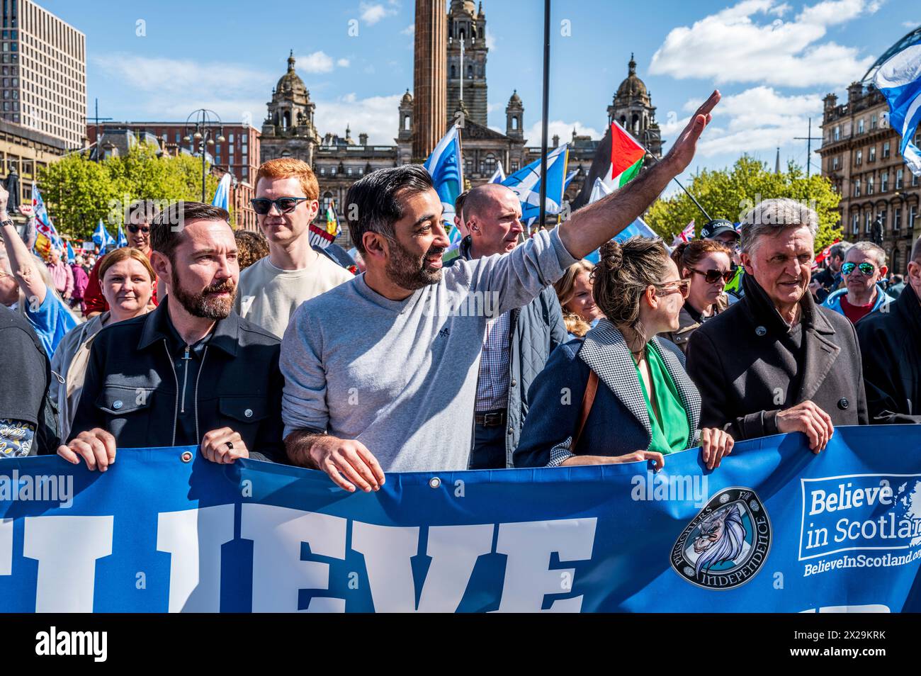 Believe in Scotland rally in George Square, Glasgow on April 20th 2024