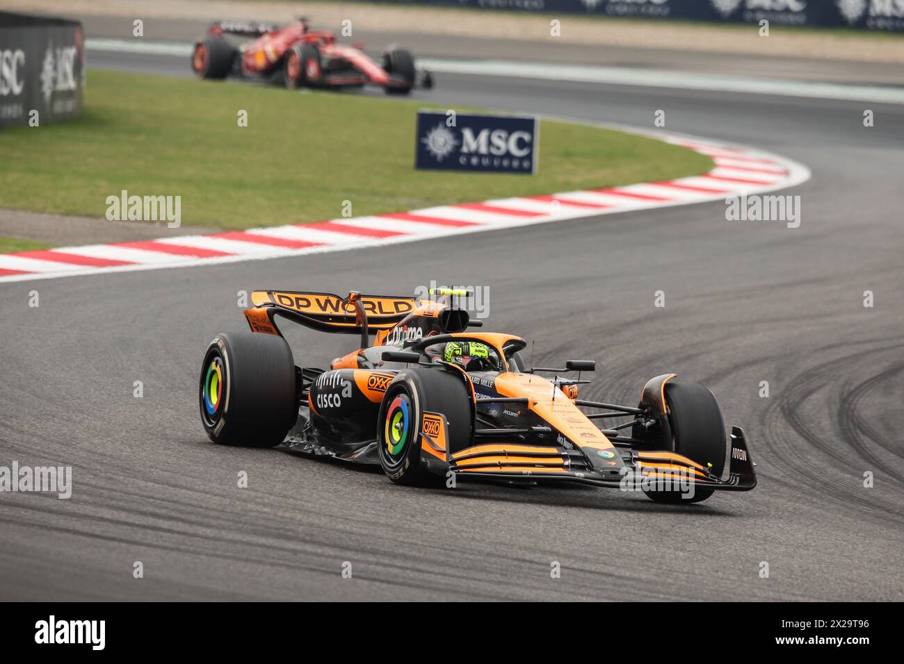04 NORRIS Lando (gbr), McLaren F1 Team MCL38, action during the Formula 1 Lenovo Chinese Grand Prix 2024, 5th round of the 2024 Formula One World Championship from April 19 to 21, 2024 on the Shanghai International Circuit, in Shanghai, China Stock Photo