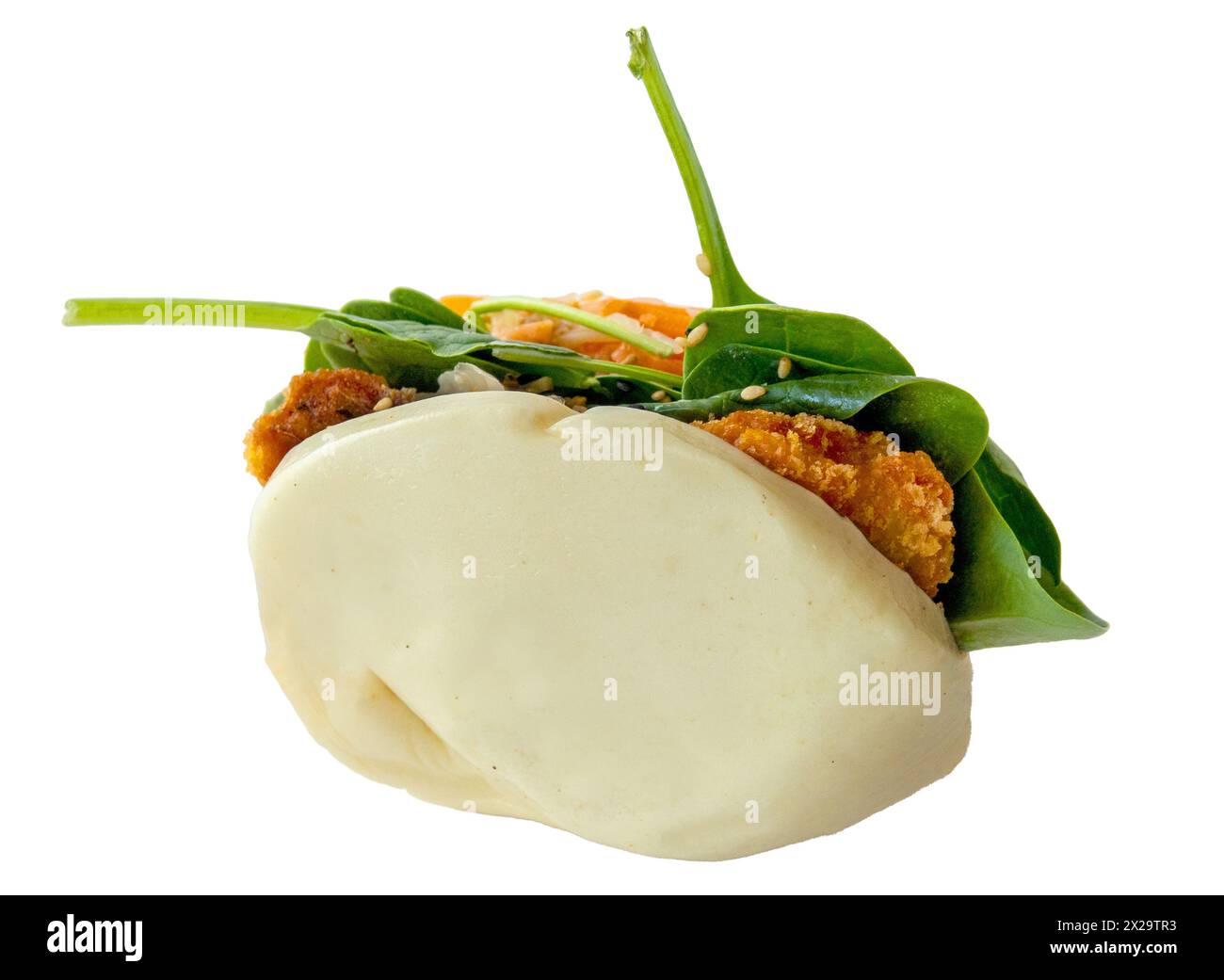 Bao steamed sandwich isolated on transparent background. Stock Photo