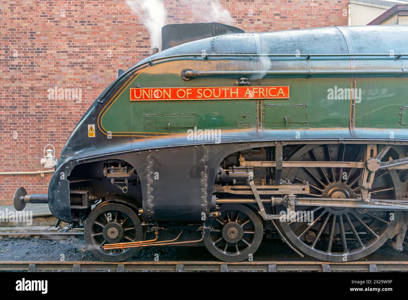 60009 Union Of South Africa LNER class A4 4488 side view Preserved steam locomotive built in (1937) Stock Photo