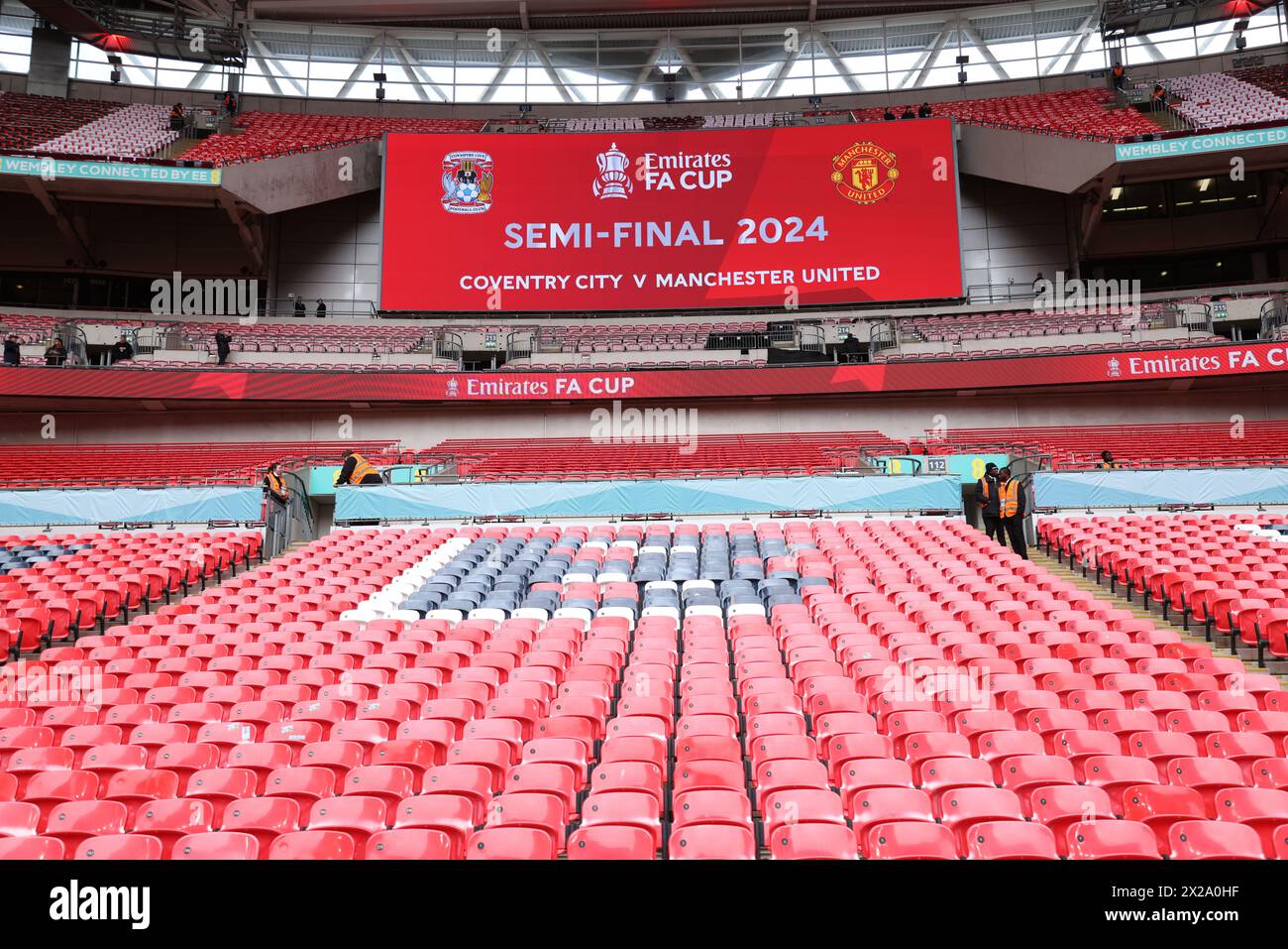 London, UK. 21st Apr, 2024. Prematch at the Emirates FA Cup SemiFinal