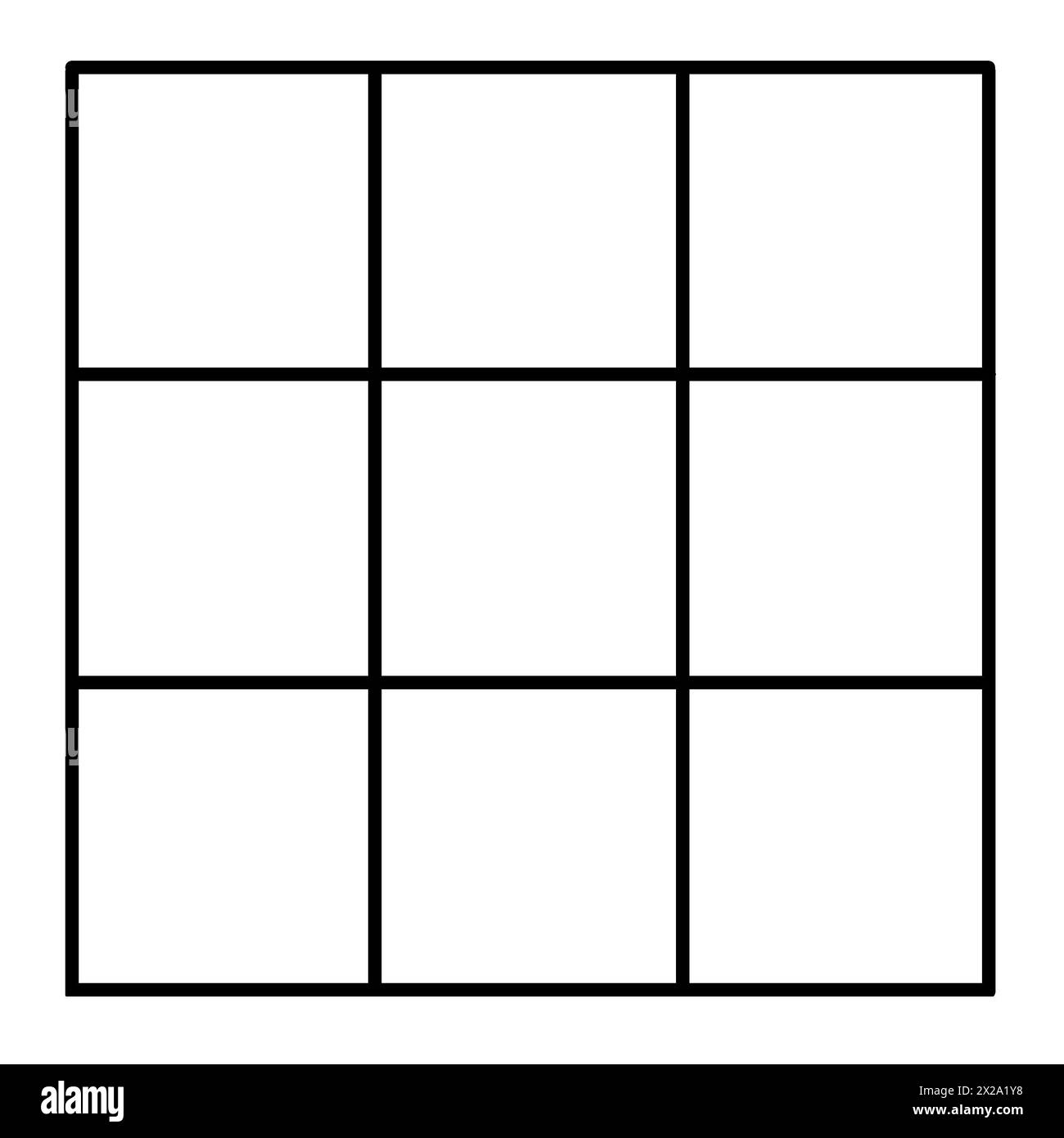 Blank table 3 × 3. Graphic resource. For presentation, time boxing ...