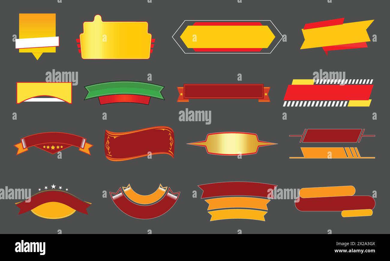 Set of Ribbons, Labels and Sticker design elements Stock Vector Image ...