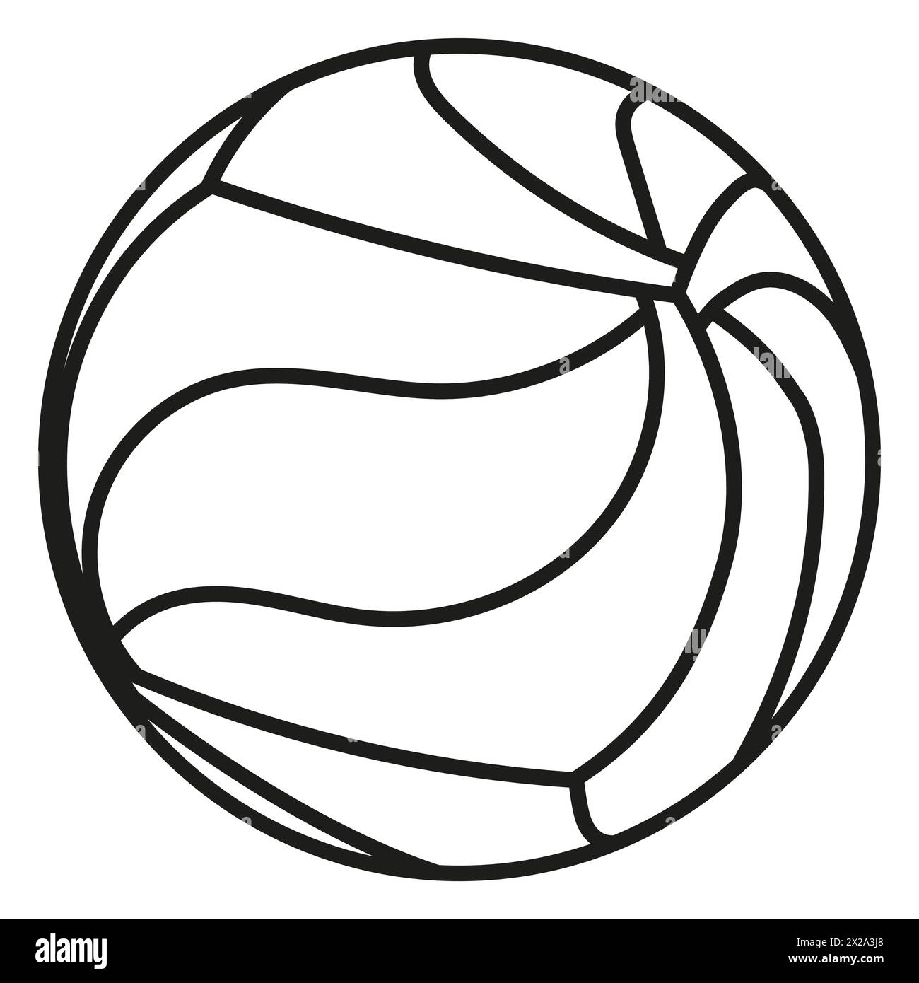 Volleyball ball line art icon for sports apps and website, flat design Stock Vector