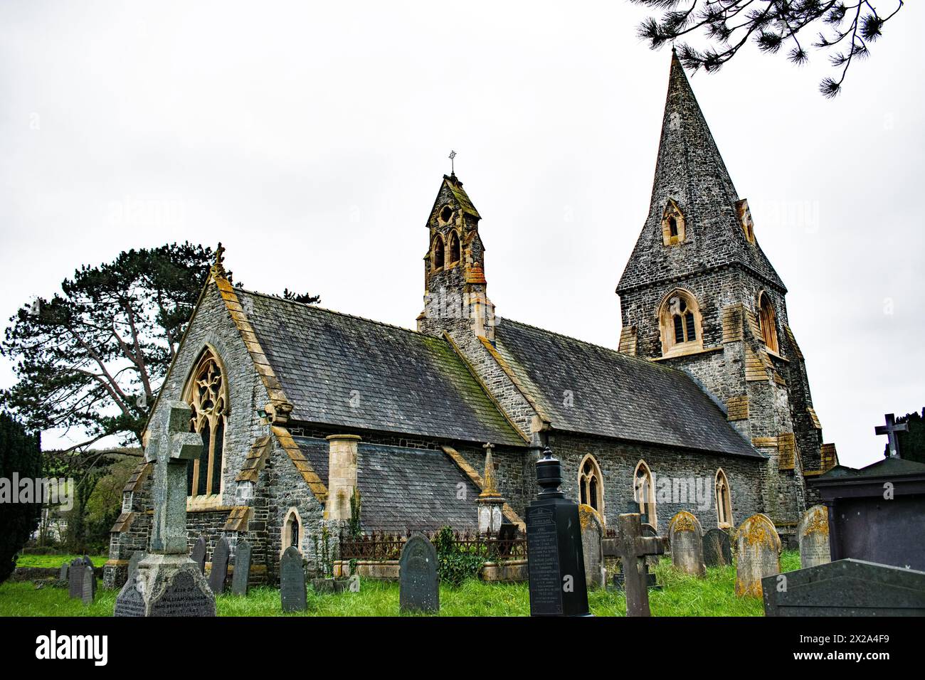 St Rhystud Church, Llanrhystud, Ceredigion, Wales Stock Photo