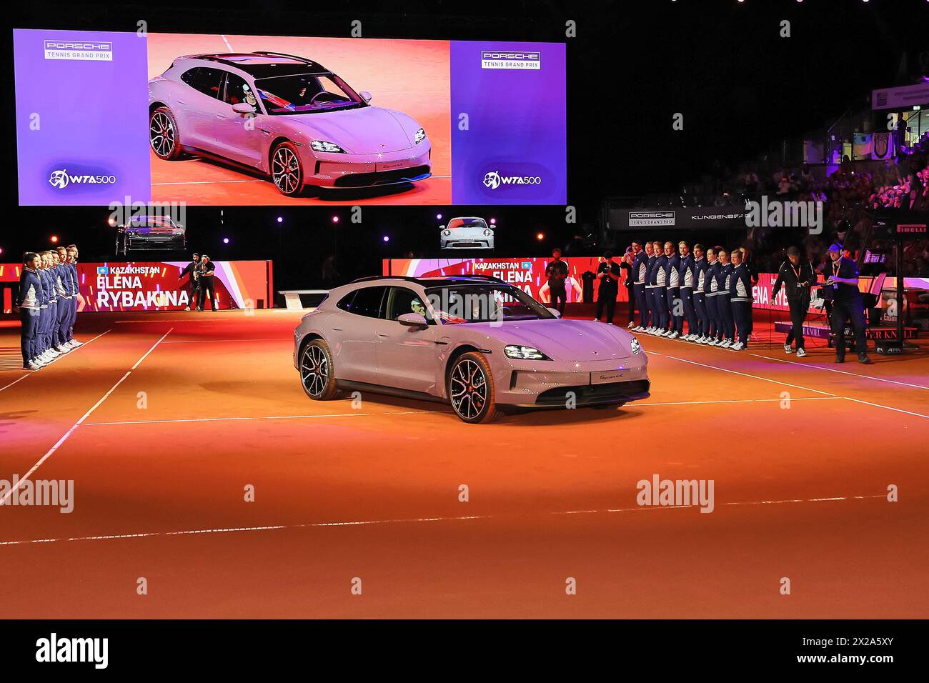 Stuttgart, Baden-Wuerttemberg, Germany. 21st Apr, 2024. Elena Rybakina (KAZ) new Champion in her new Car during the 47. Porsche Tennis Grand Prix Stuttgart - WTA500 (Credit Image: © Mathias Schulz/ZUMA Press Wire) EDITORIAL USAGE ONLY! Not for Commercial USAGE! Stock Photo