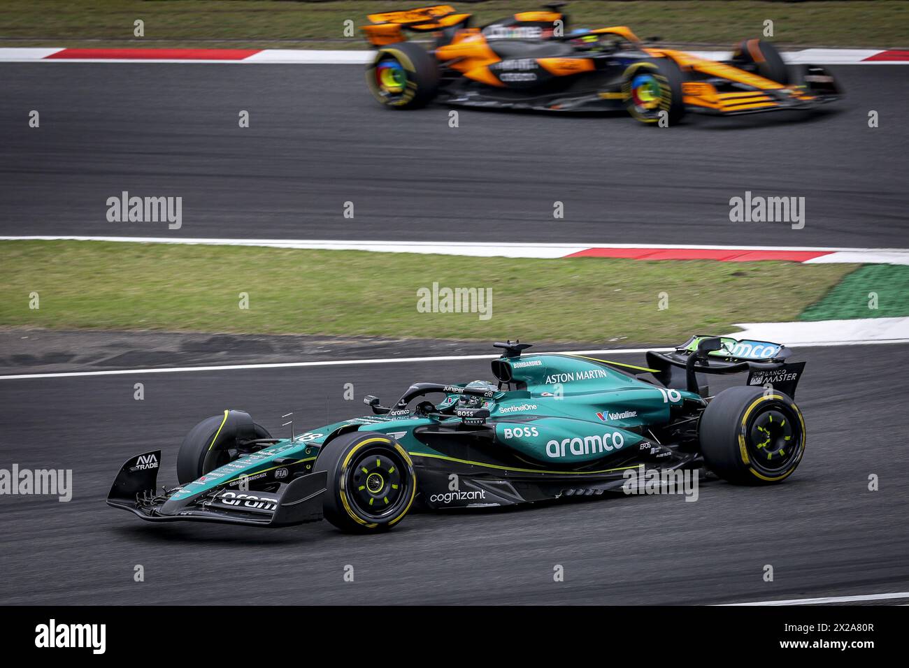 18 STROLL Lance (can), Aston Martin F1 Team AMR24, action during the Formula 1 Lenovo Chinese Grand Prix 2024, 5th round of the 2024 Formula One World Championship from April 19 to 21, 2024 on the Shanghai International Circuit, in Shanghai, China Stock Photo