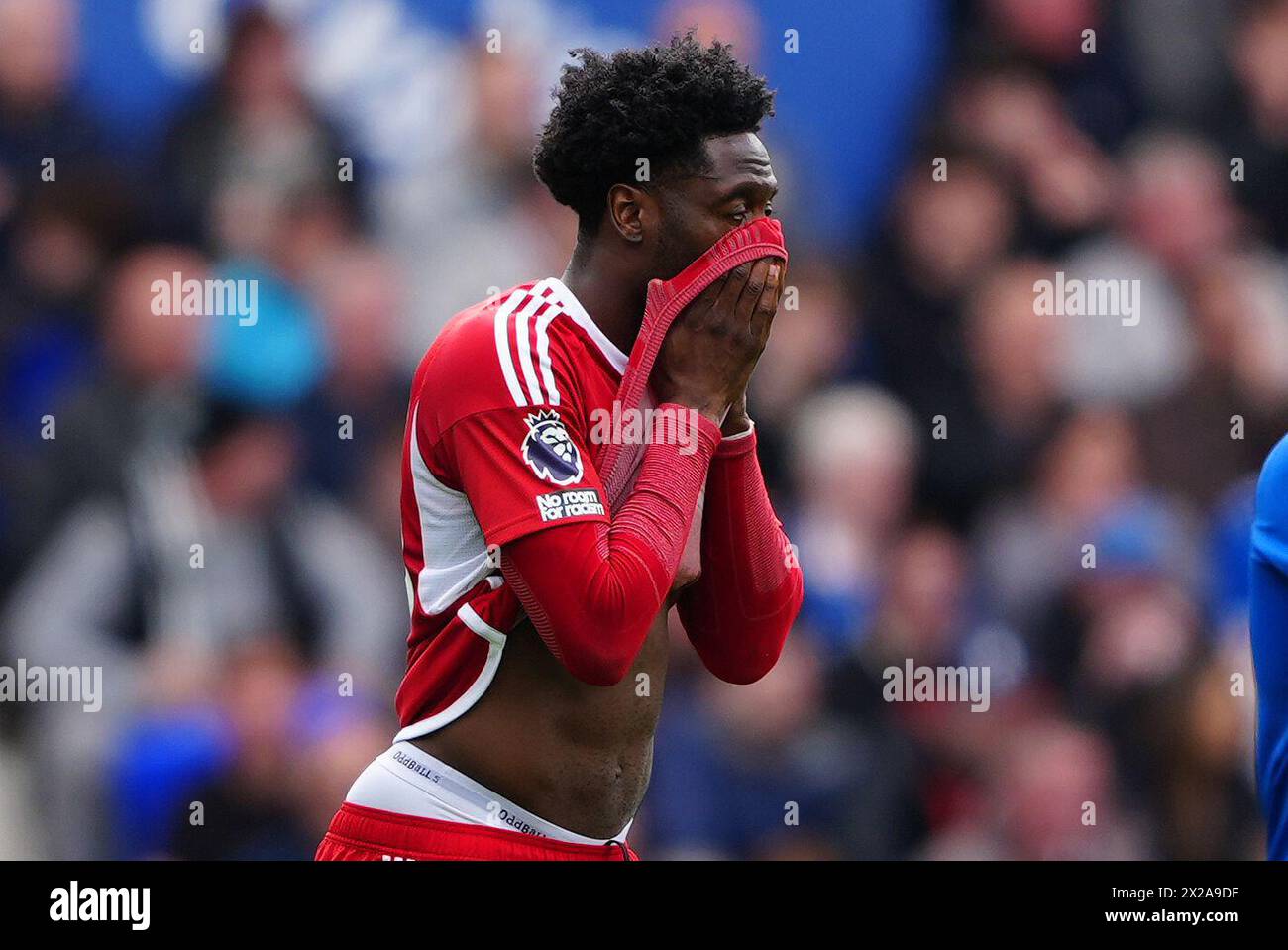 Nottingham Forest's Ola Aina during the Premier League match at Goodison Park, Liverpool. Picture date: Sunday April 21, 2024. Stock Photo