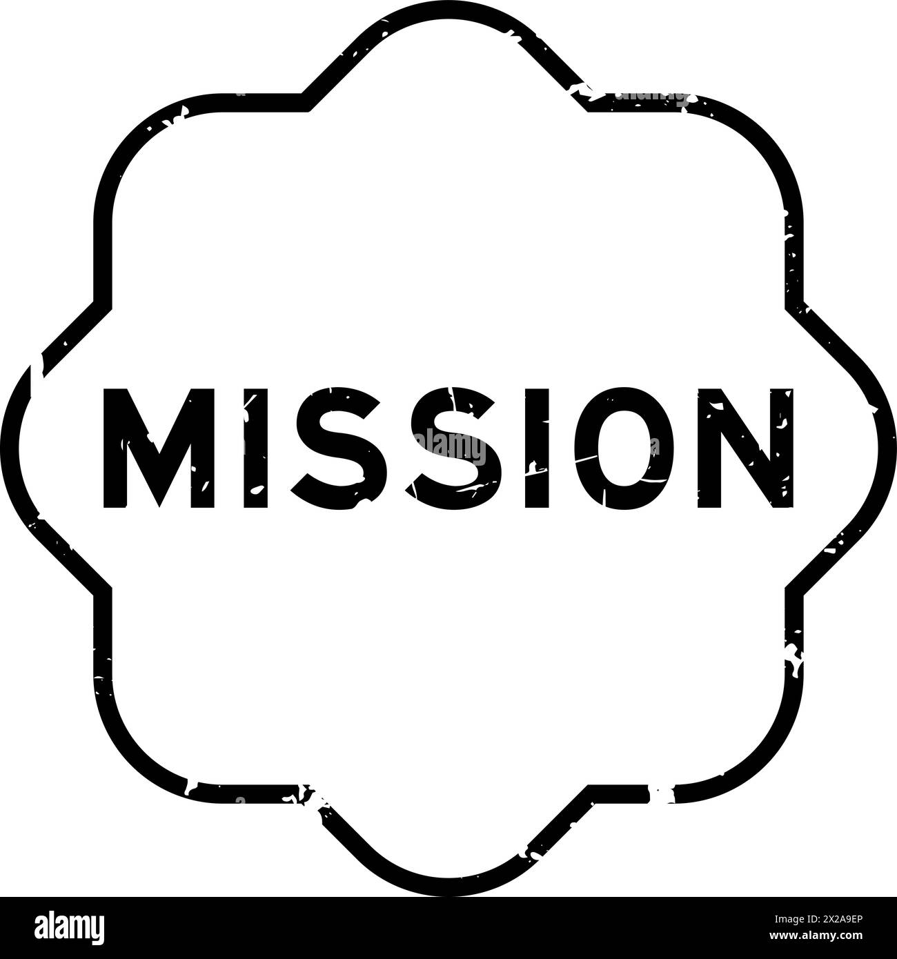 Grunge black mission word rubber seal stamp on white background Stock Vector