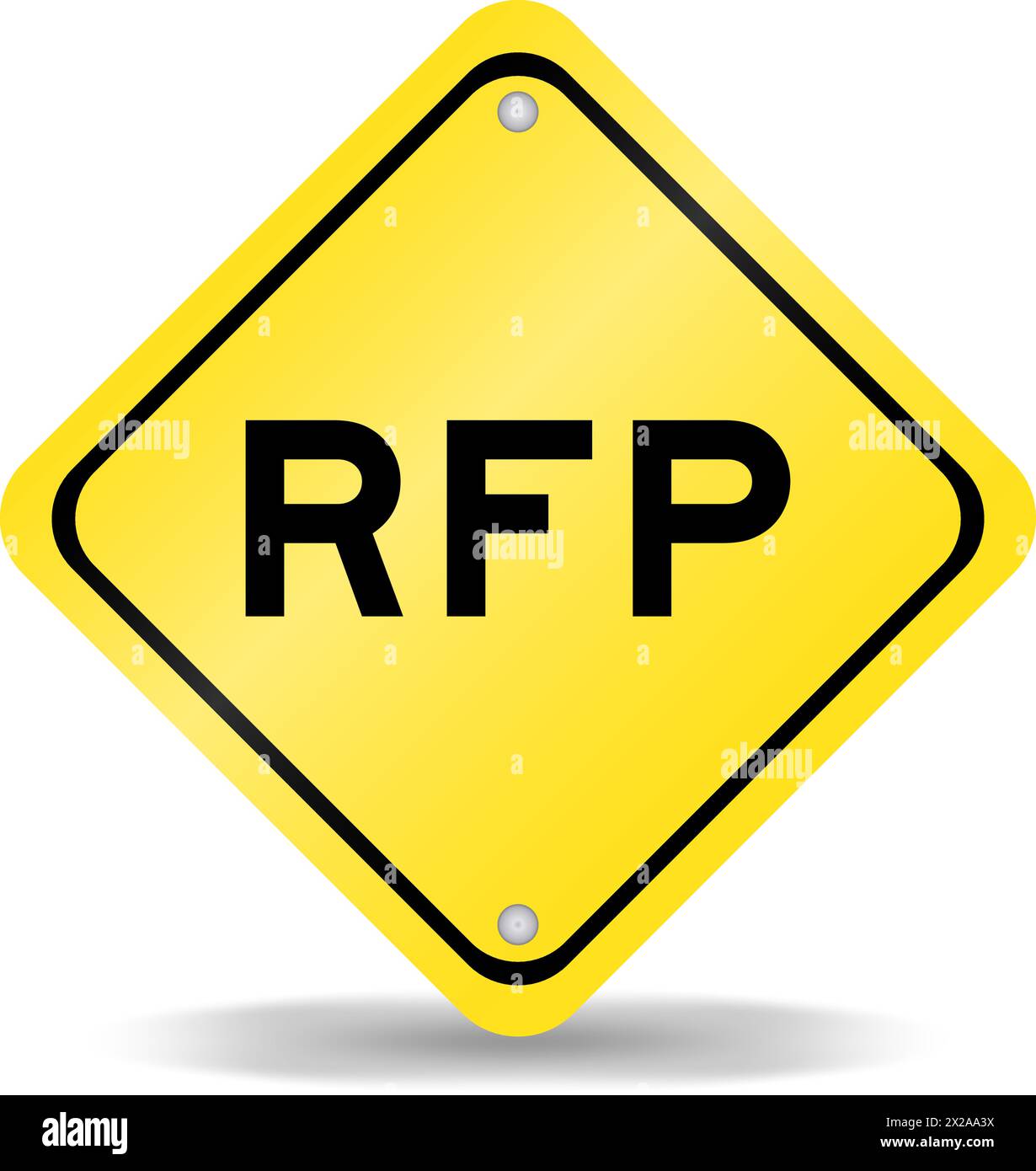 Yellow color transportation sign with word RFP (Abbreviation of request