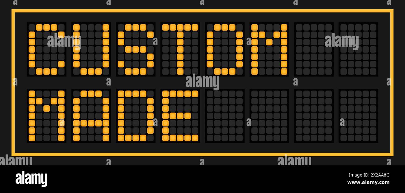 Orange color led banner in word custom made on black background Stock ...