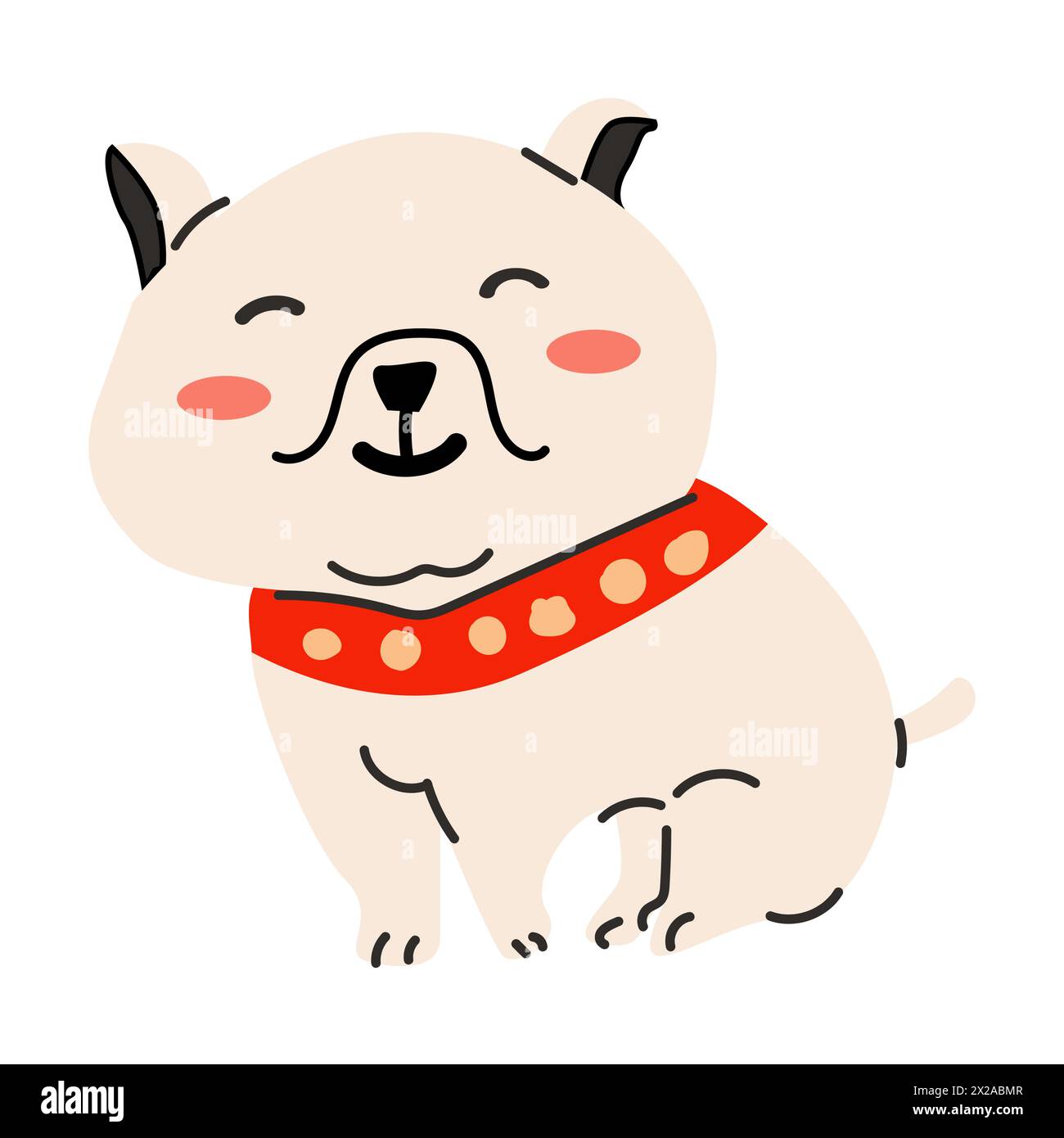 English bulldog clipart. Vector illustration of cute puppy bulldog smiling Stock Vector