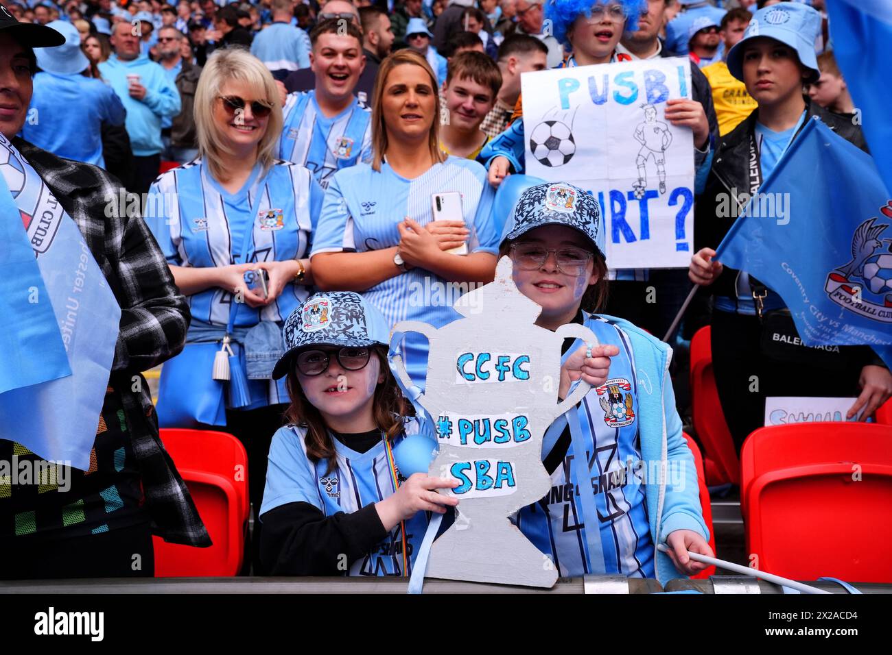 Coventry City fans in the stands ahead of the Emirates FA Cup semi ...