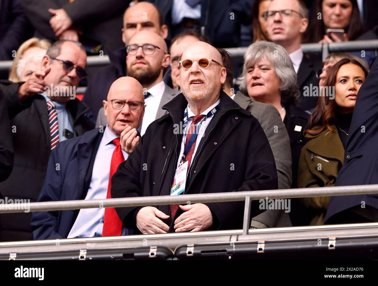 Manchester United co-owner Avram Glazer in the stands during the Emirates FA Cup semi-final match at Wembley Stadium, London. Picture date: Sunday April 21, 2024. Stock Photo