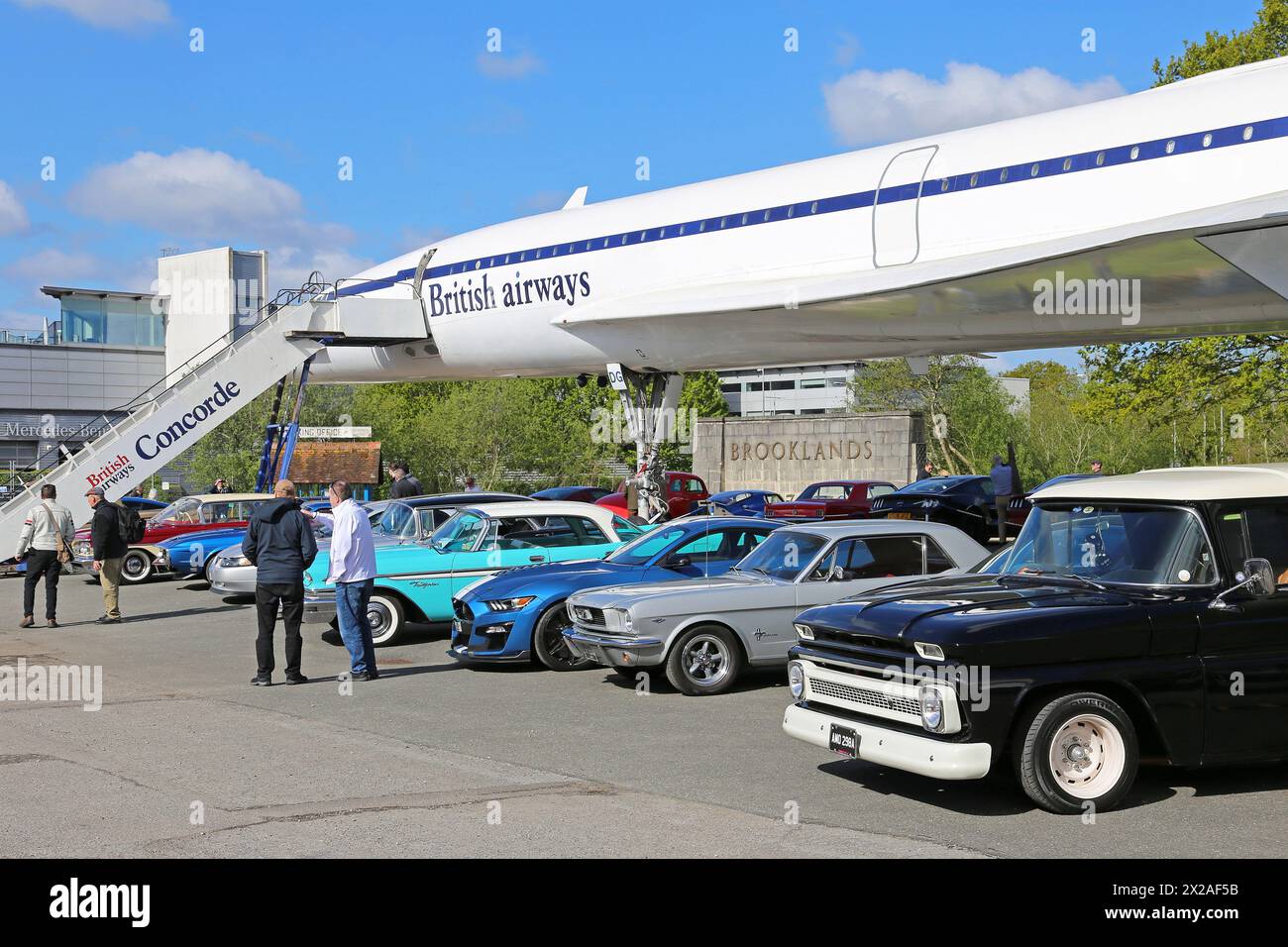 Various American vehicles, Mustang 60, 20th April 2024, Brooklands Museum, Weybridge, Surrey, England, UK, Europe Stock Photo