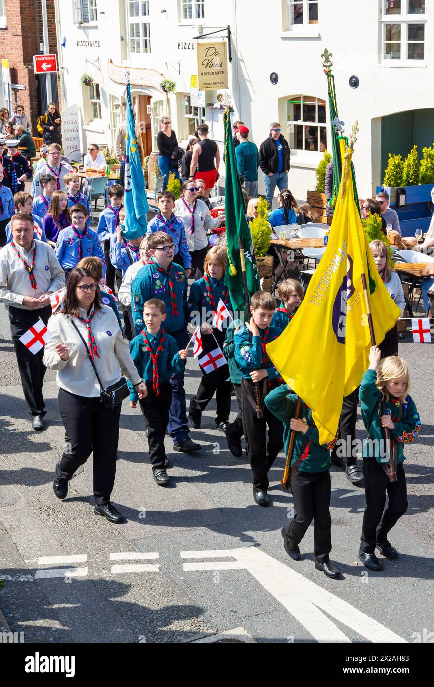 Poole, Dorset, UK. 21st April 2024. Thousands of Scouts celebrate St ...