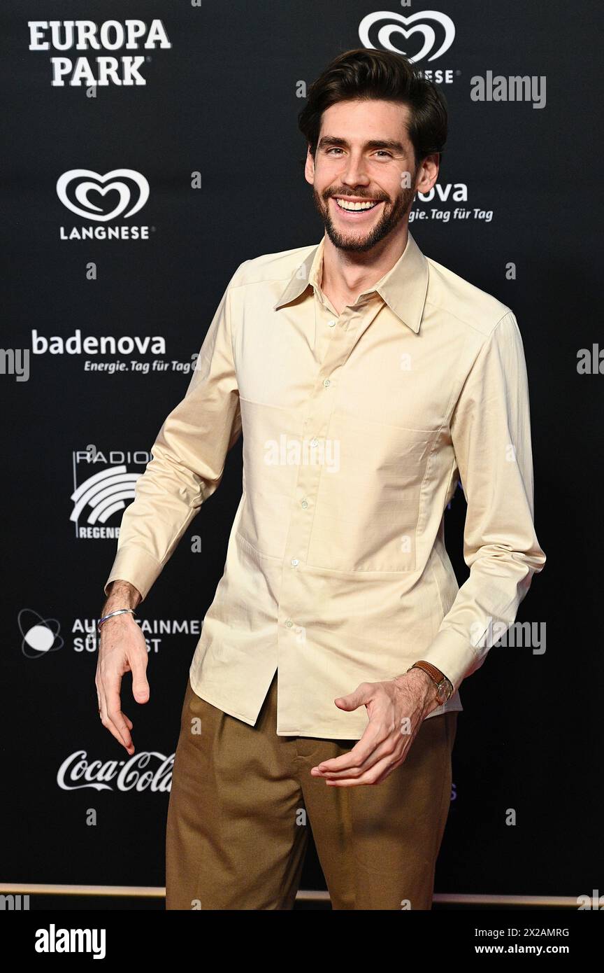 Rust, Germany. 19th Apr, 2024. Rust, Germany - April 19, 2024: Red Carpet - RADIO REGENBOGEN AWAD 2024 at Europa-Park with Alvaro Soler Credit: Sipa USA/Alamy Live News Stock Photo