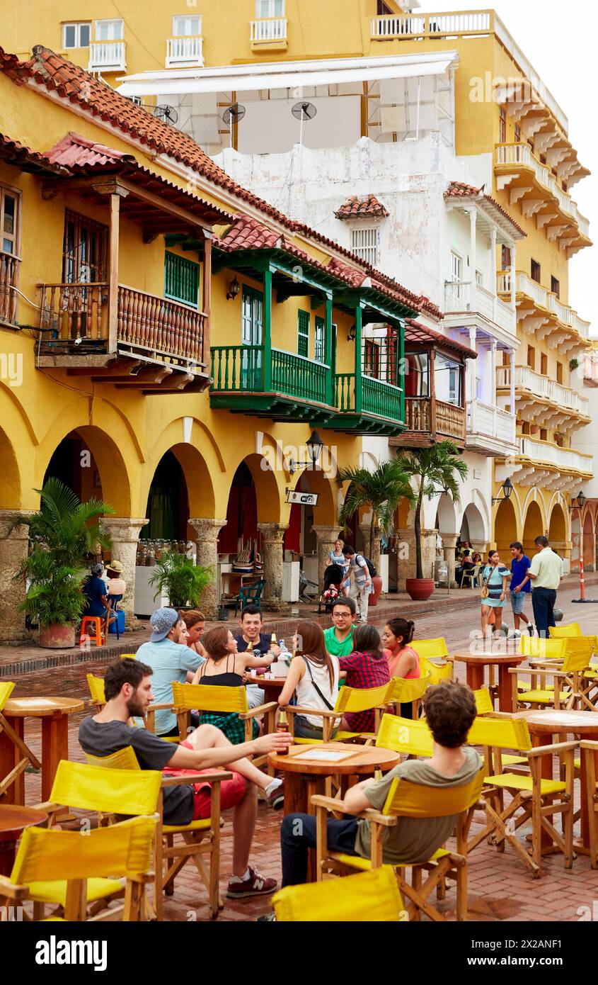 Plaza de Los Coches, Cartagena de Indias, Bolivar, Colombia, South America Stock Photo