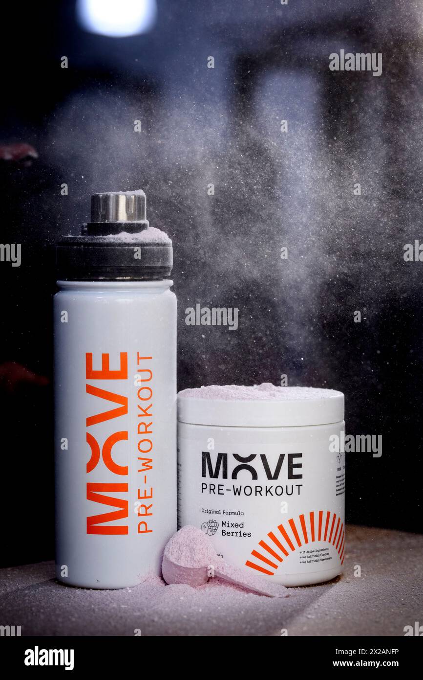 Move Pre-Workout powder Stock Photo