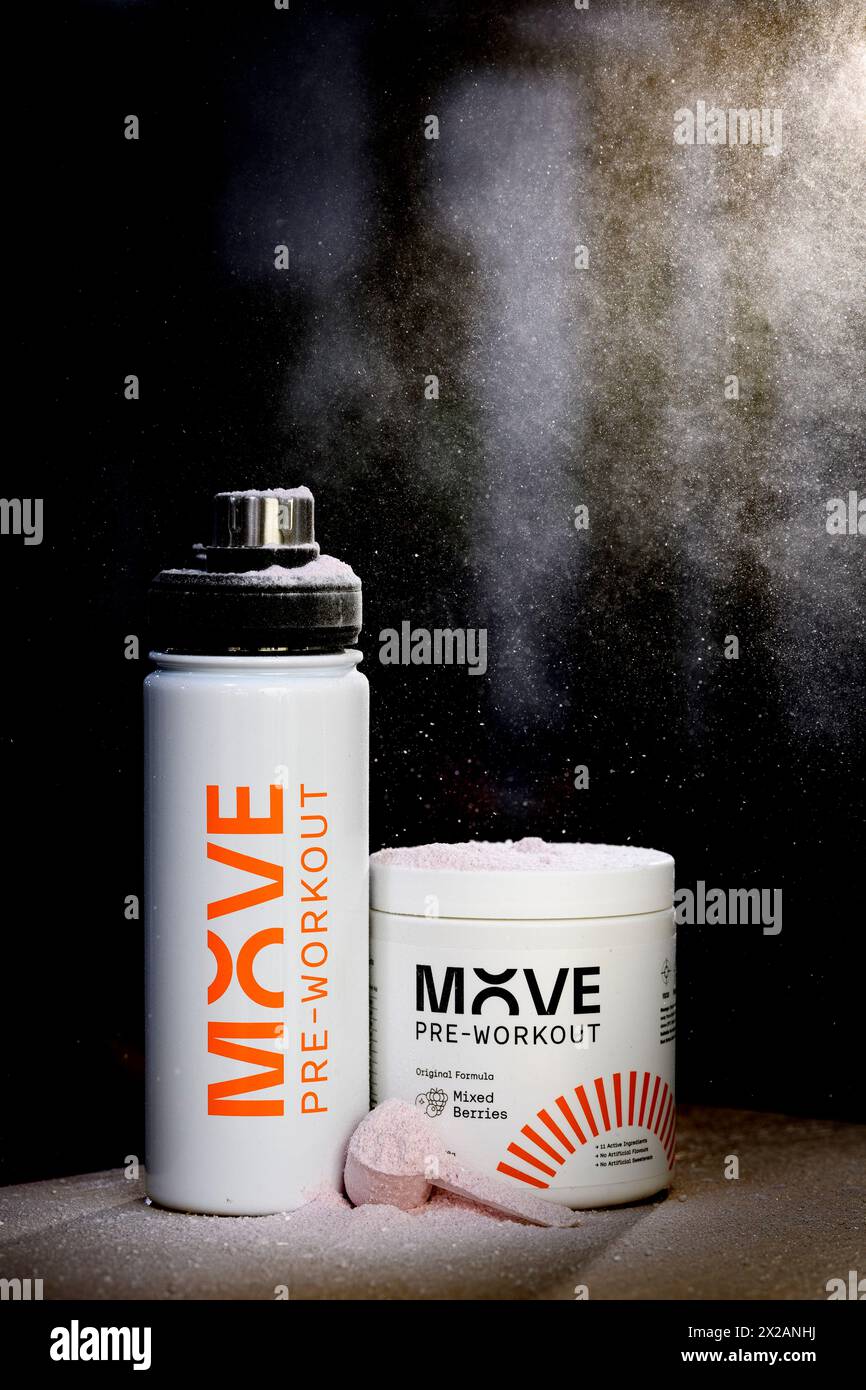 Move Pre-Workout powder Stock Photo