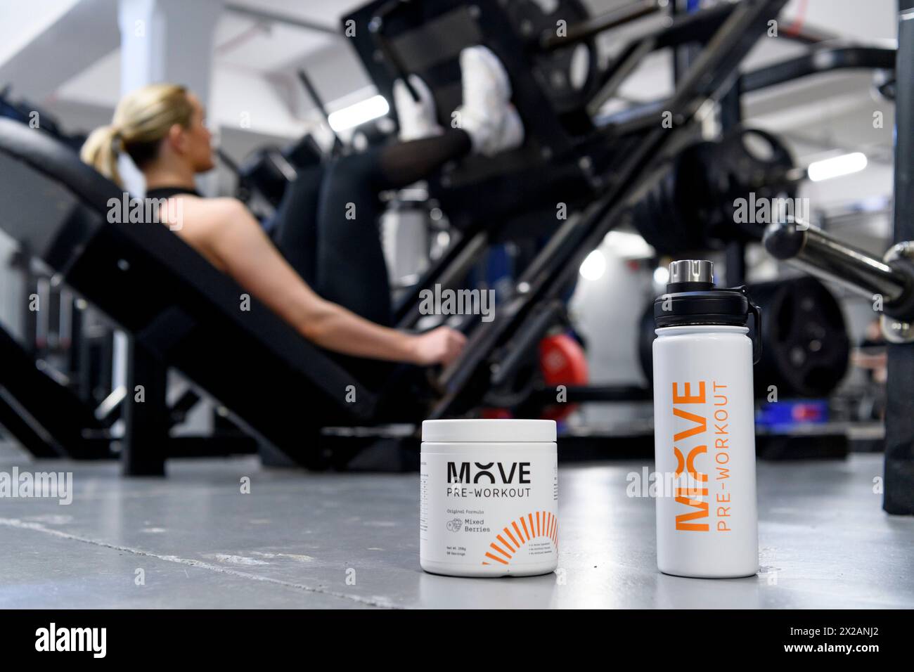 Move Pre-Workout powder Stock Photo