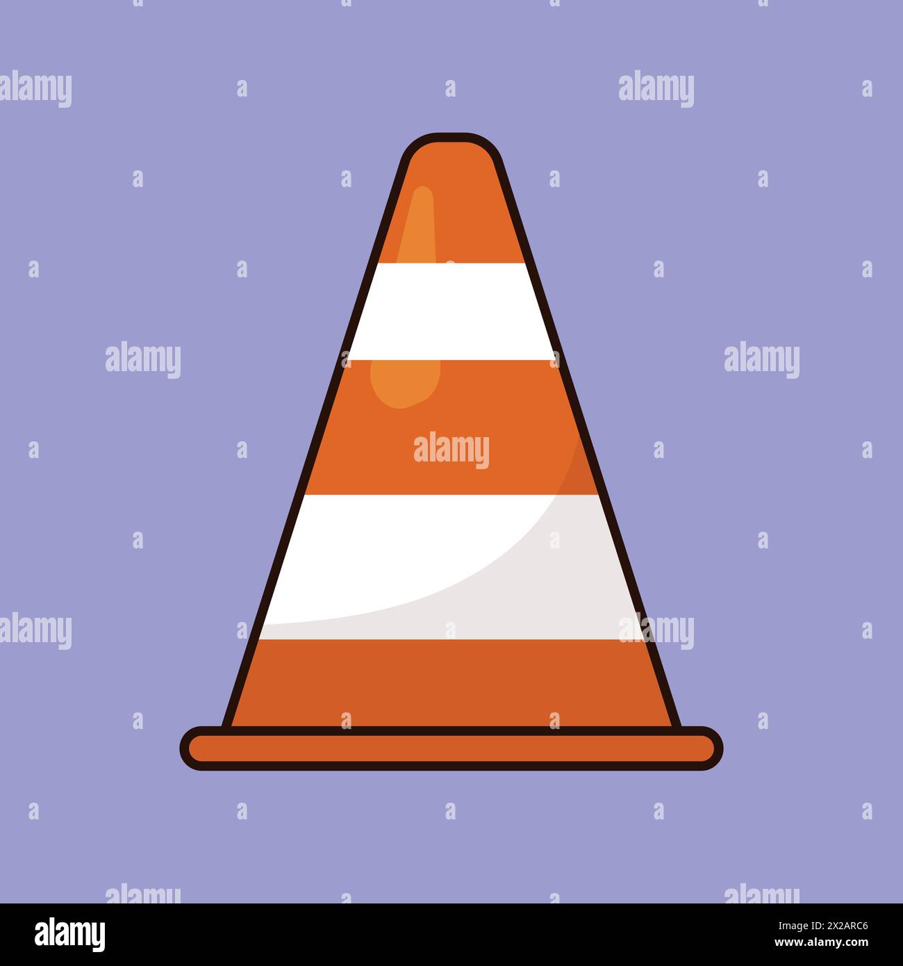 Traffic cone, equipment for safety, road. Cartoon. Traffic Cone Icon Vector. Stock Vector