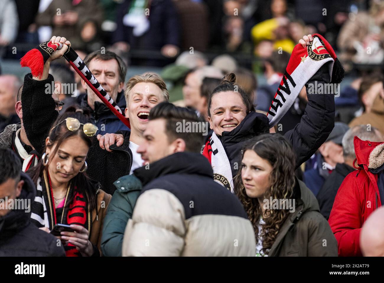 Rotterdam, Netherlands. 21st Apr, 2025. Rotterdam Fans during the KNVB Cup Final/KNVB
