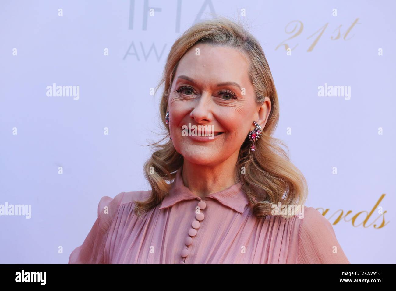 Dublin, Ireland. 20th April 2024.  Cathy Belton arriving on the red carpet at the Irish Film and Television Awards (IFTA), Dublin Royal Convention Centre. Credit: Doreen Kennedy/Alamy Live News. Stock Photo