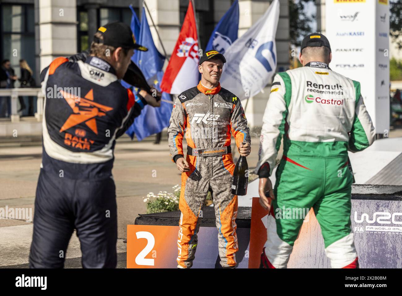 podium, portrait during the Croatia Rally 2024, 4th round of the 2024 WRC World Rally Car Championship, from April 18 to 21, 2024 at Zagreb, Croatia Stock Photo