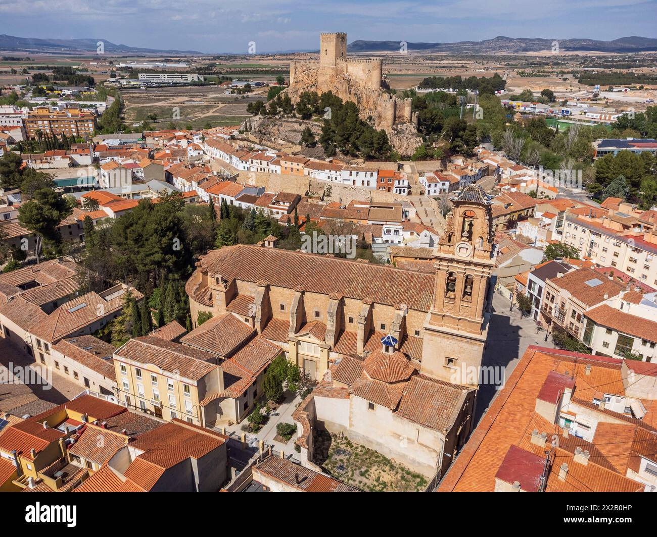 Almansa Castle, National Historical-Artistic Monument, 14th century on Almohad remains, Almansa, Albacete province, Castilla-La Mancha, Spain Stock Photo