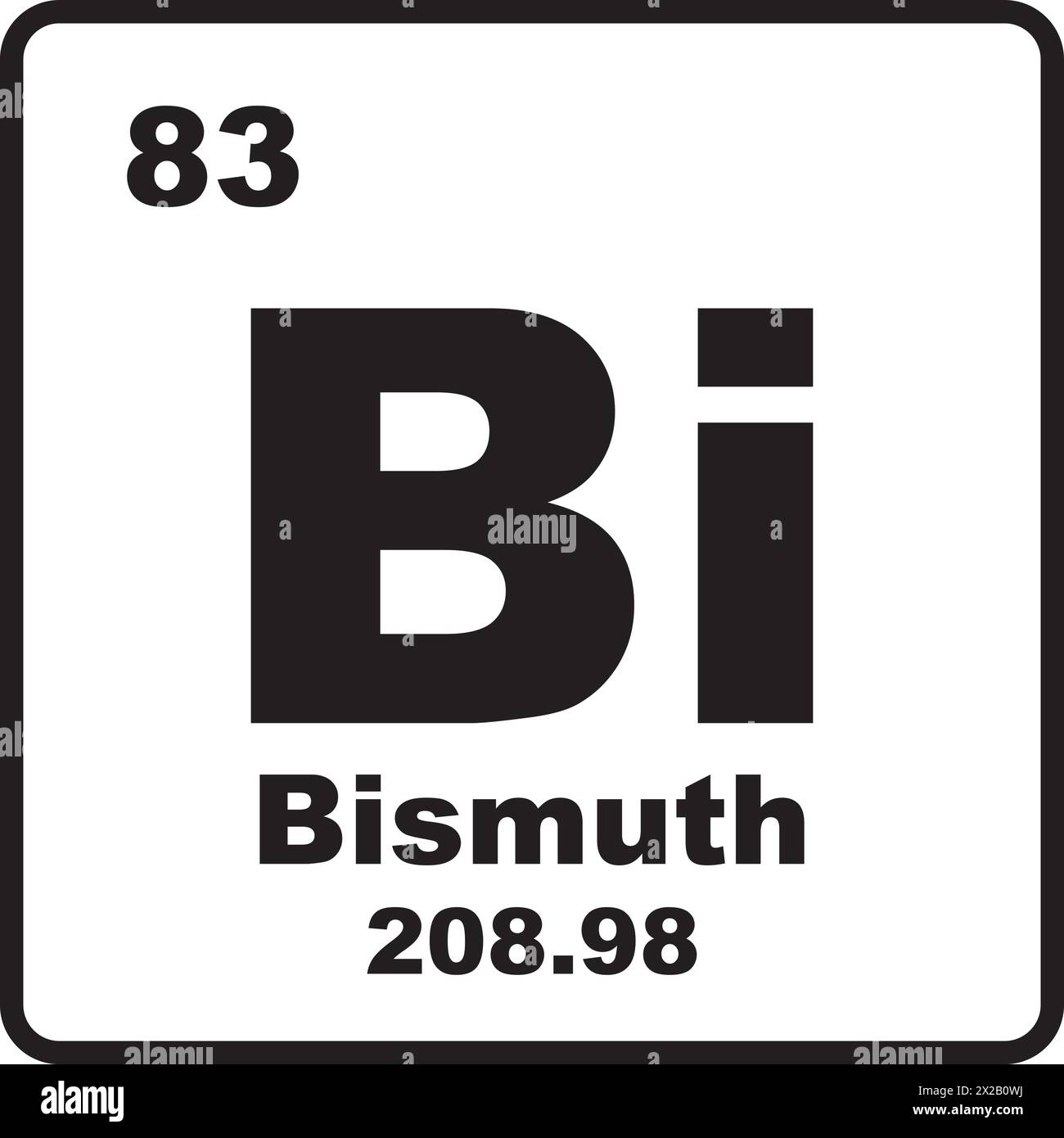 Bismuth chemistry icon,chemical element in the periodic table Stock ...