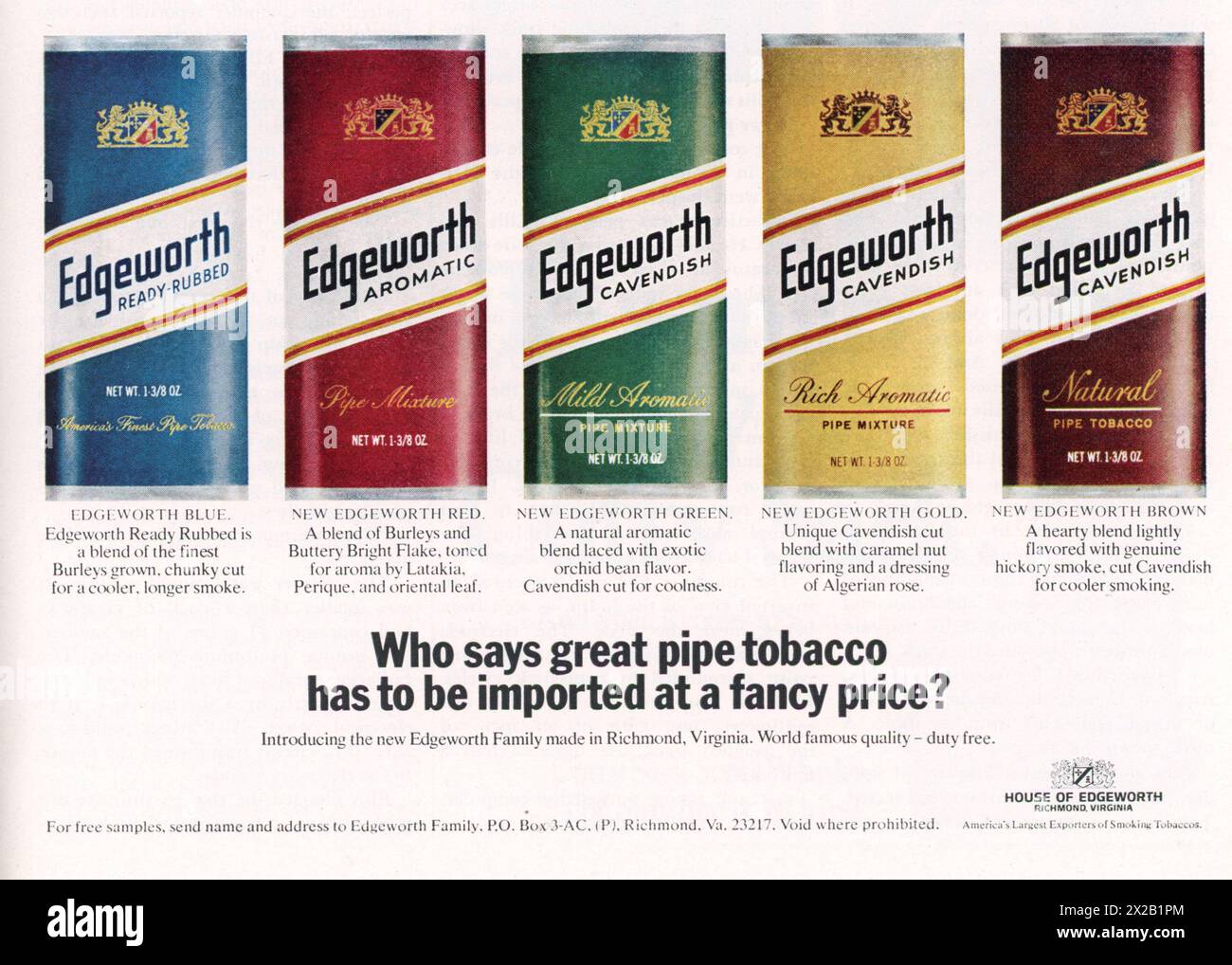 st bruno tobacco advert 1970s Old pipe tobacco advert hi-res stock photography and images