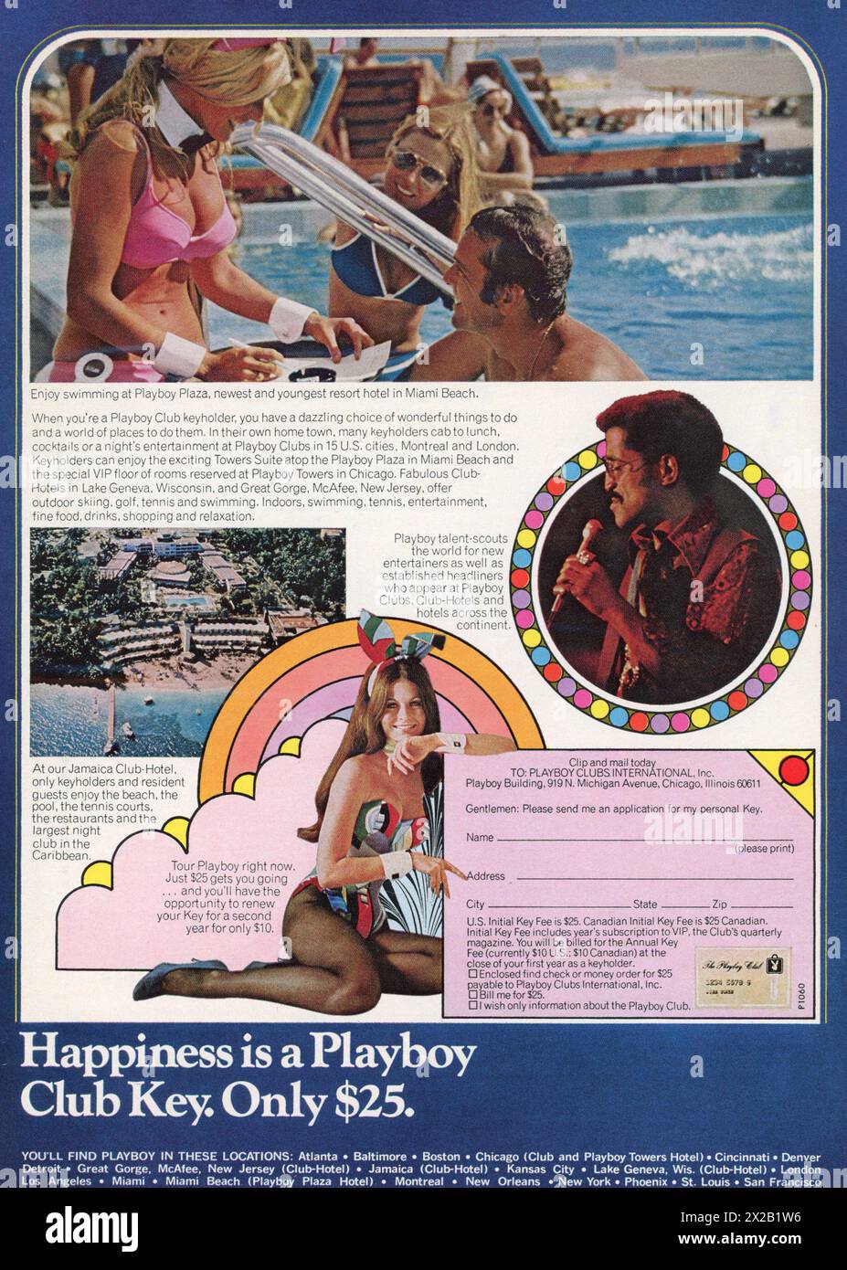 Vintage 'Playboy' magazine March 1972 Issue advert, USA Stock Photo
