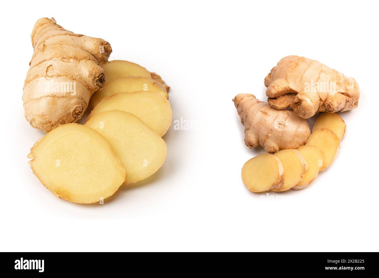Ginger root isolated on a white background. Stock Photo