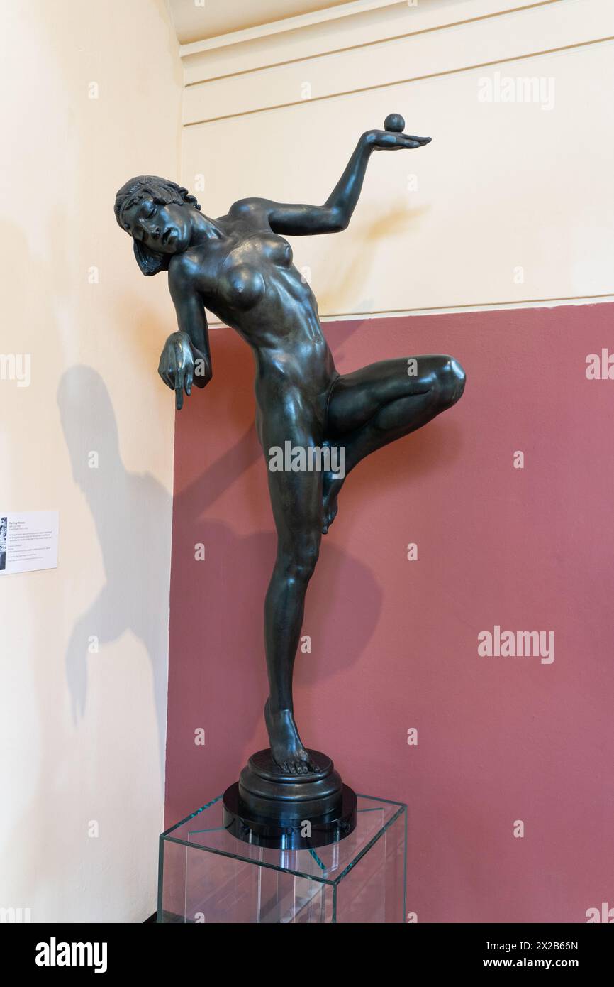 Frog princess bronze sculpture cast 1938 by Gilbert Bayes, on loan from