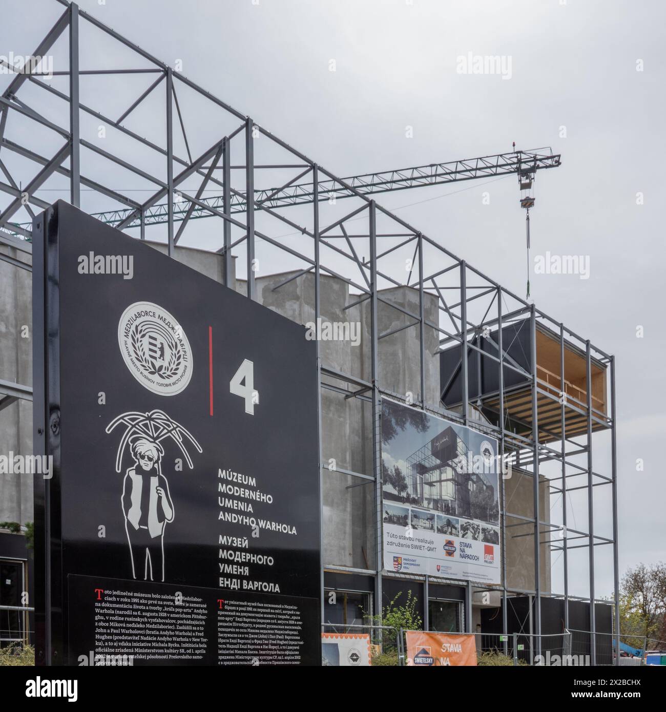The andy warhol museum building in medzilaborce during reconstruction