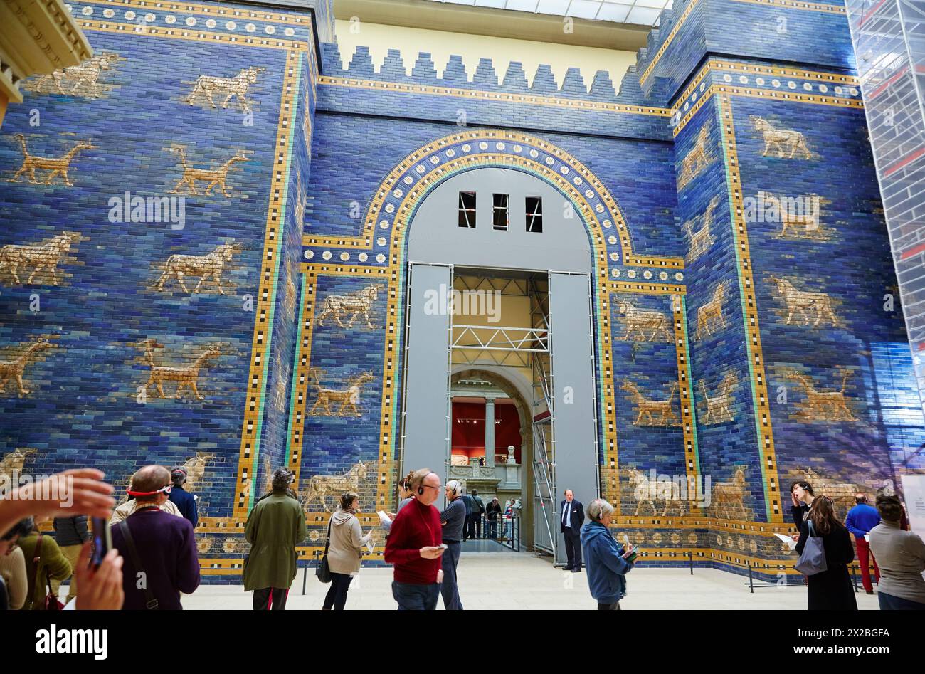 Ishtar Gate of the ancient city of Babylon, Pergamon Museum, Berlin, Germany. Stock Photo