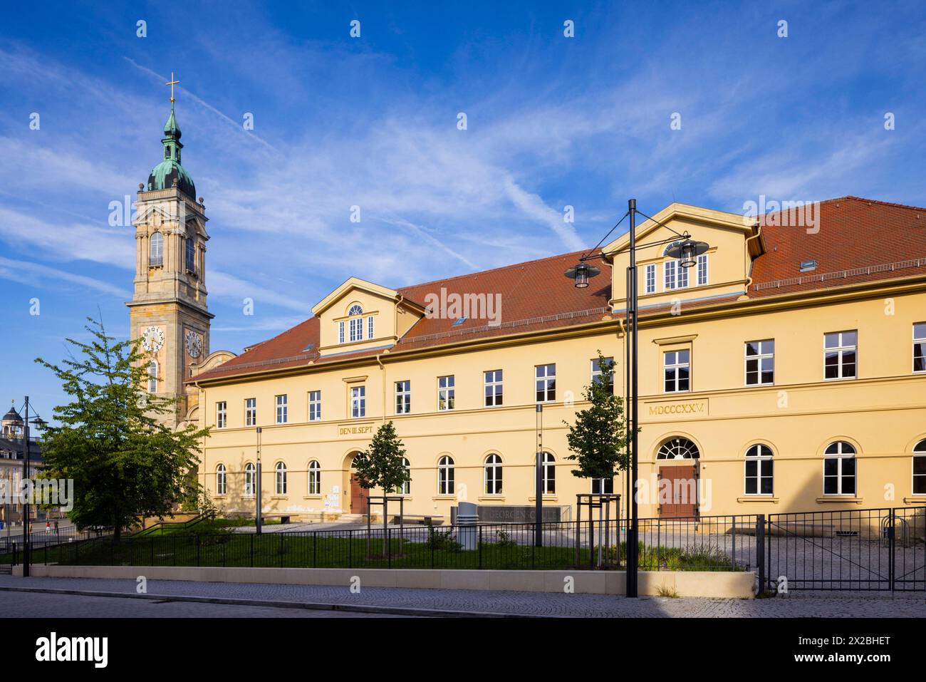 Stadtbild Brunnenkeller Eisenach und Ev. Georgenkirche Eisenach Thüringen Deutschland *** Cityscape Fountain Cellar Eisenach and St. Georges Church Eisenach Thuringia Germany Stock Photo