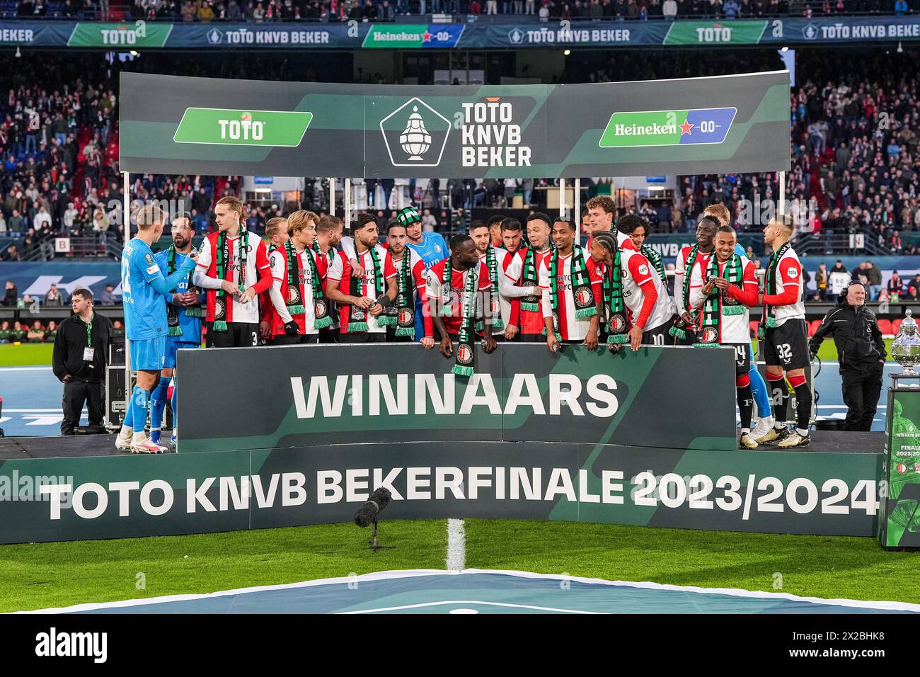 Rotterdam, Netherlands. 21st Apr, 2024. Rotterdam Players of Feyenoord during the KNVB Cup