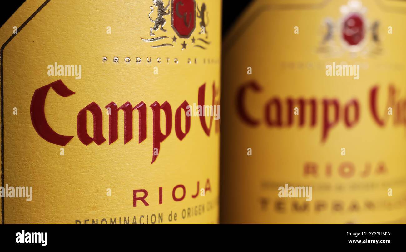 Viersen, Germany - May 9. 2024: Closeup of spanish Campo Viejo Rioja ...