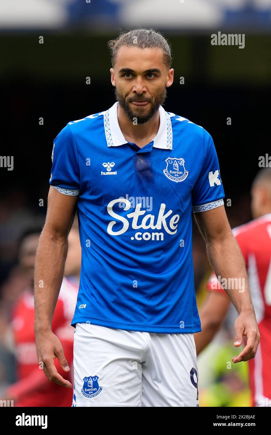 Dominic Calvert-Lewin of Everton during the Premier League match Everton vs Nottingham Forest at Goodison Park, Liverpool, United Kingdom, 21st April 2024  (Photo by Steve Flynn/News Images) Stock Photo