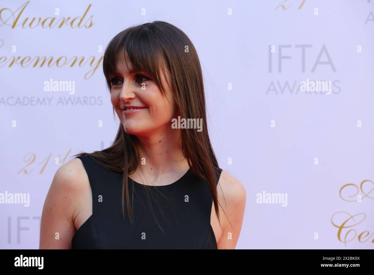 Dublin, Ireland. 20th April 2024.  Clare Dunne arriving on the red carpet at the Irish Film and Television Awards (IFTA), Dublin Royal Convention Centre. Credit: Doreen Kennedy/Alamy Live News. Stock Photo