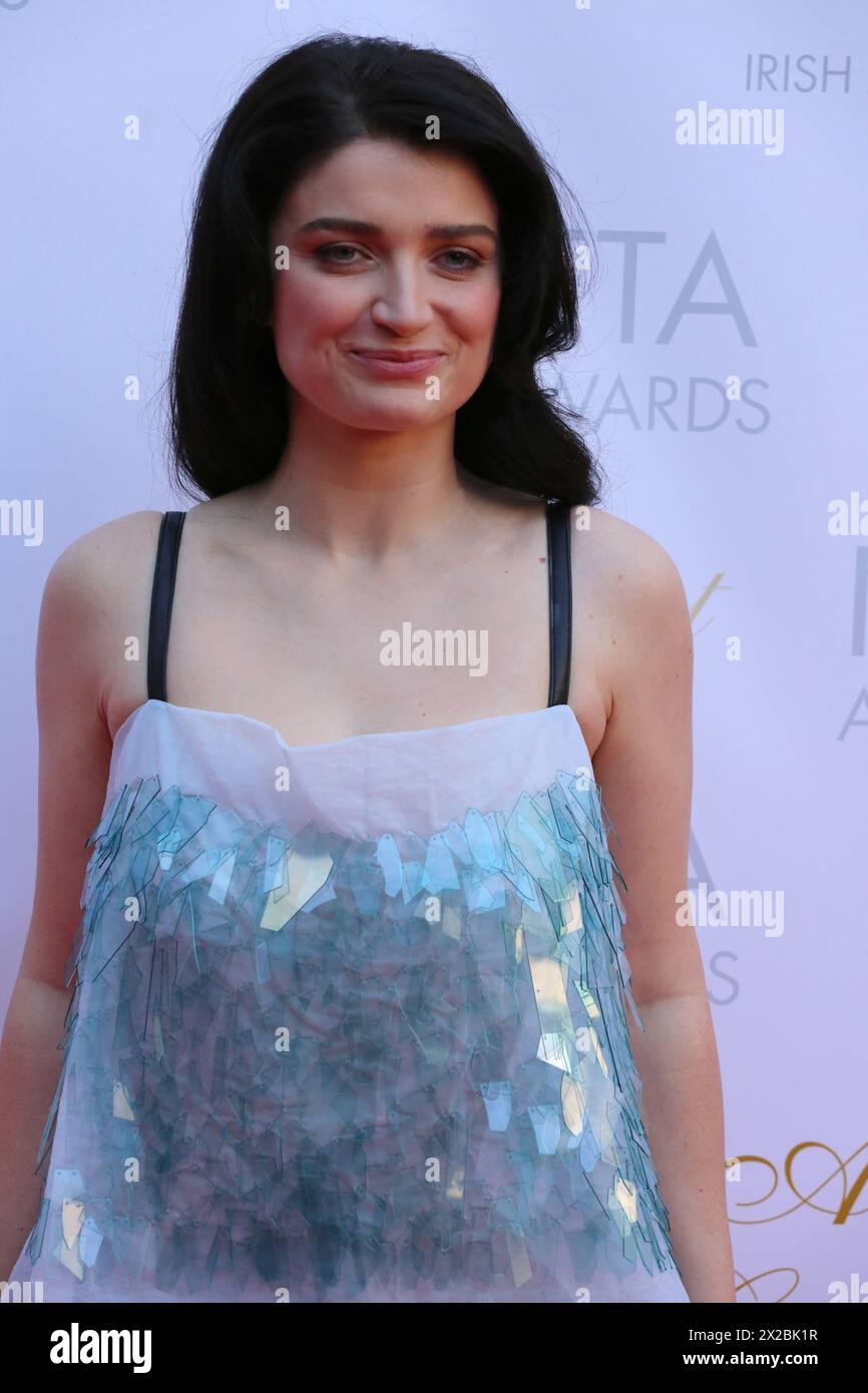 Dublin, Ireland. 20th April 2024.  Eve Hewson arriving on the red carpet at the Irish Film and Television Awards (IFTA), Dublin Royal Convention Centre. Credit: Doreen Kennedy/Alamy Live News. Stock Photo